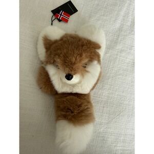 Kjetil Sorensen Norway Fox Head Fur Keychain Bag Charm Brown White New r-f-2